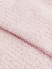 Reiss Blush Chloe Ribbed Wool Blend Socks - Image 3 of 4