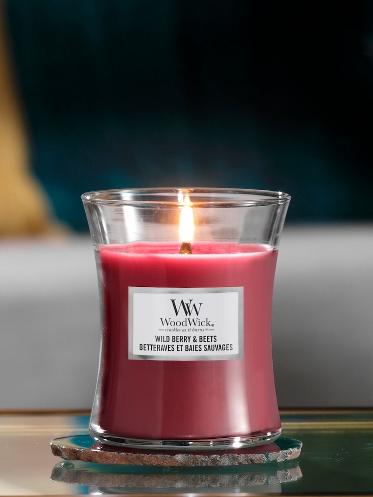Woodwick Purple Medium Hourglass Wild Beets Candle - Image 1 of 2