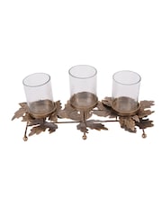 Laura Ashley Gold Corrina Leaf Triple Votive Candle Holder - Image 3 of 5