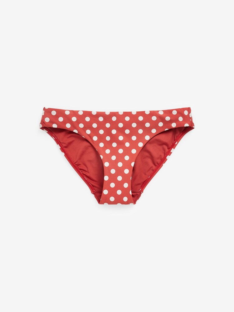 Terracotta Spot High Leg Roll Top Bikini Bottoms - Image 3 of 3