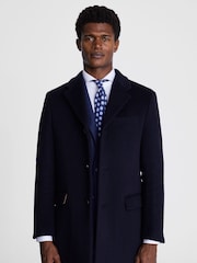 MOSS Blue Epsom Overcoat - Image 1 of 4