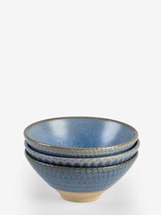 Set of 3 Blue Reactive Glaze Nibble and Dip Bowls - Image 6 of 6
