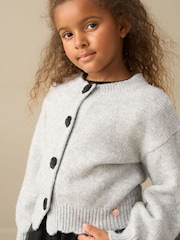 Angel & Rocket Silver Elory Scallop Sequin Rose Knitted Cardigan - Image 3 of 3