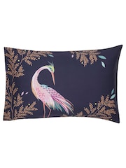 Sara Miller Blue Dancing Cranes 100% Cotton Pillowcases 2 Pack - Image 2 of 2