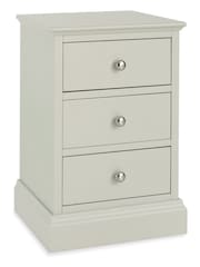 Bentley Designs Cotton Grey Ashby 3 Drawer Bedside Table - Image 1 of 2