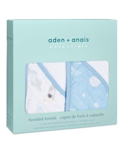 aden + anais White Essentials Hooded 100% Cotton Towels 2 Pack - Image 2 of 5