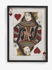 Monochrome Playing Card Framed Queen Wall Art - Image 3 of 4