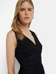 River Island Black Mini Lace Puff Skirt Dress - Image 4 of 5