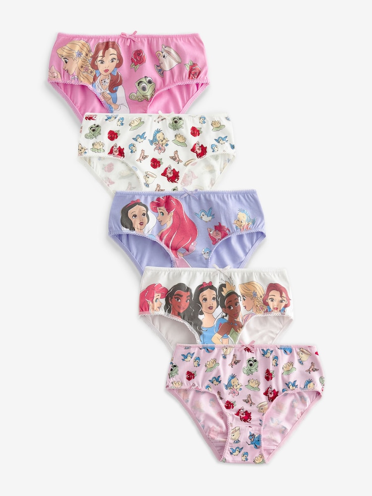 Pink Disney Princesses Briefs 5 Pack (1.5-10yrs) - Image 1 of 8
