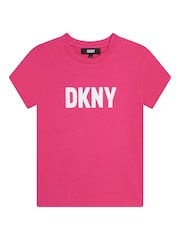 DKNY Hot Pink Logo T-Shirt - Image 1 of 3