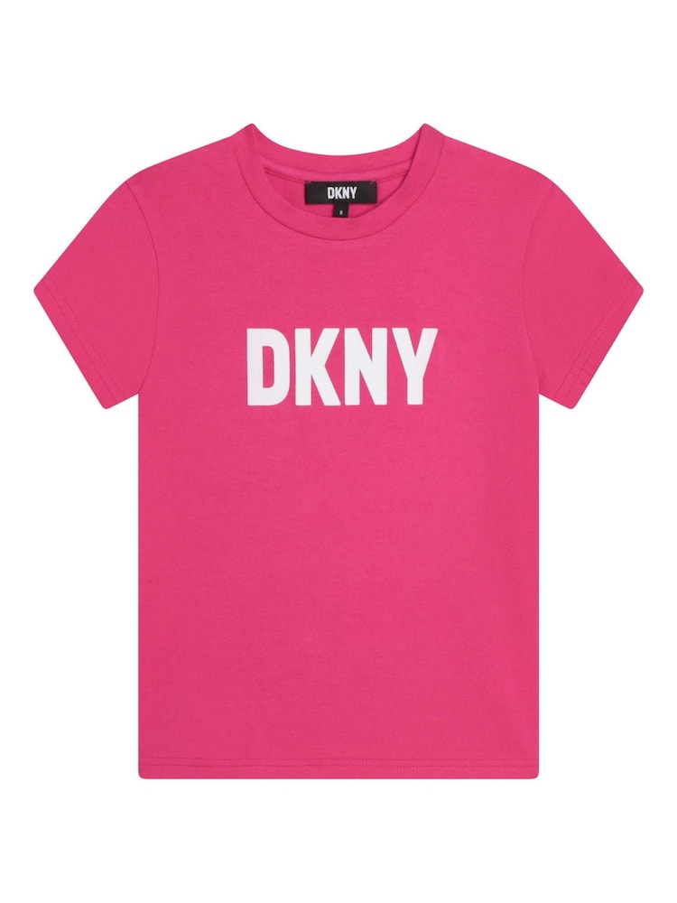 DKNY Hot Pink Logo T-Shirt - Image 1 of 3
