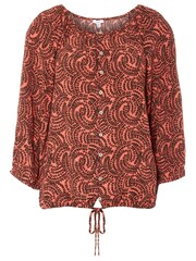 M&Co Red Swirl Design Gypsy Top - Image 4 of 4