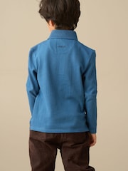 Angel & Rocket Blue Oliver Smart Textured Polo - Image 2 of 3