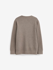 Taupe Brown Henley Crew Jumper (3-16yrs) - Image 2 of 2