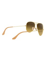 Ray-Ban Large Gold & Brown Gradient Lens Sunglasses - Image 10 of 12