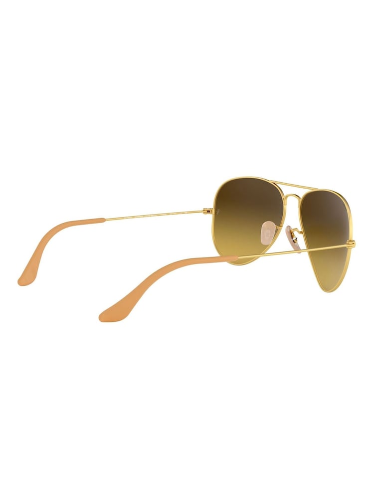Ray-Ban Large Gold & Brown Gradient Lens Sunglasses - Image 10 of 12