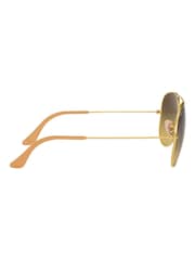 Ray-Ban Large Gold & Brown Gradient Lens Sunglasses - Image 11 of 12