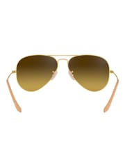 Ray-Ban Large Gold & Brown Gradient Lens Sunglasses - Image 4 of 12