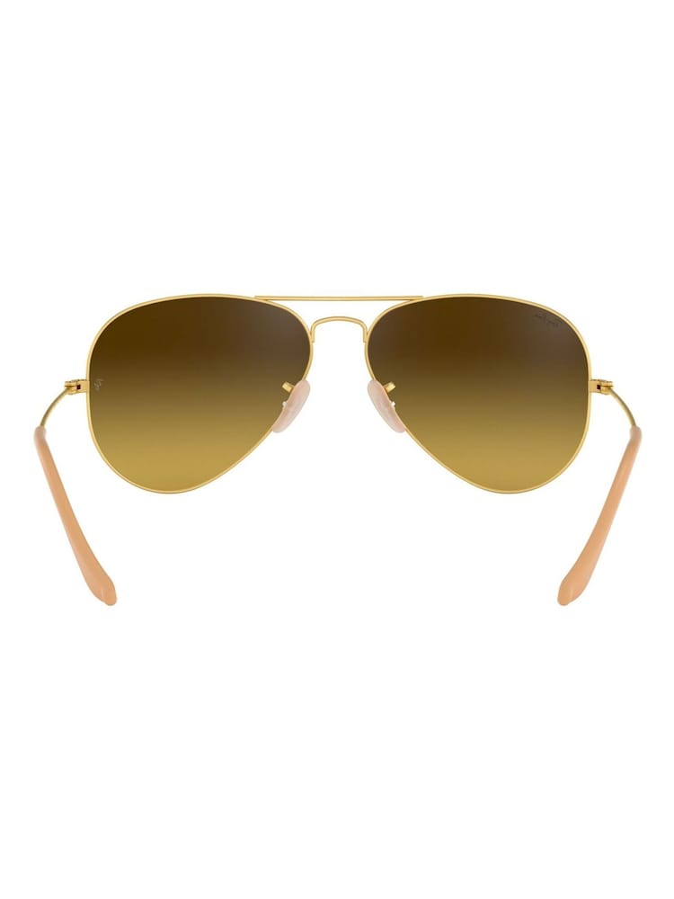 Ray-Ban Large Gold & Brown Gradient Lens Sunglasses - Image 4 of 12