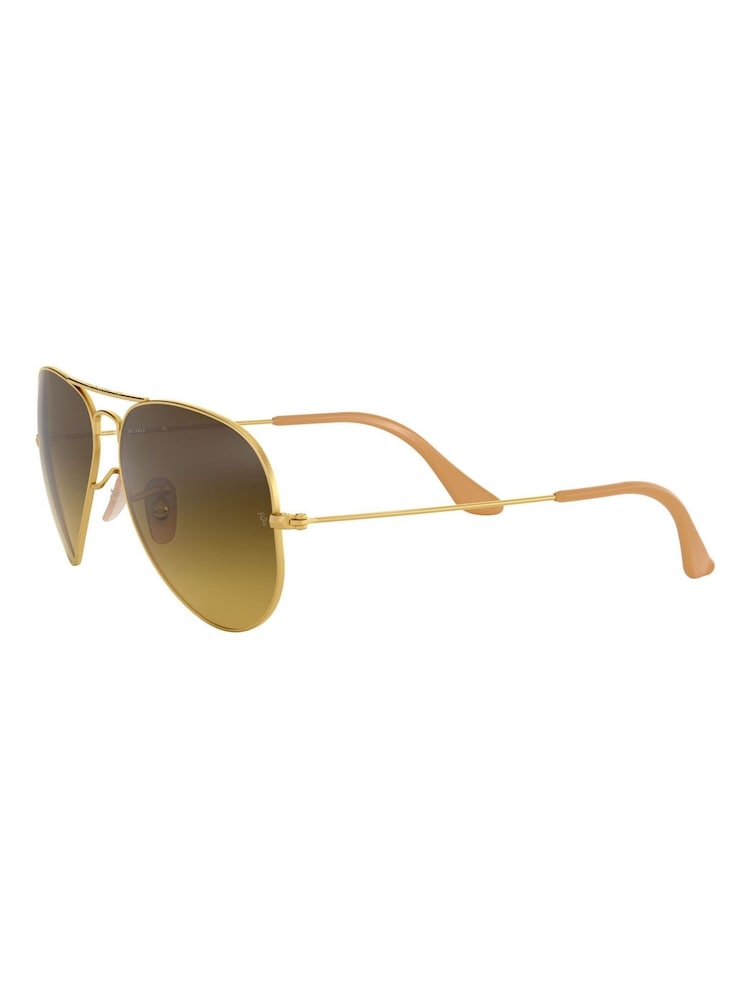 Ray-Ban Large Gold & Brown Gradient Lens Sunglasses - Image 5 of 12