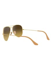 Ray-Ban Large Gold & Brown Gradient Lens Sunglasses - Image 7 of 12