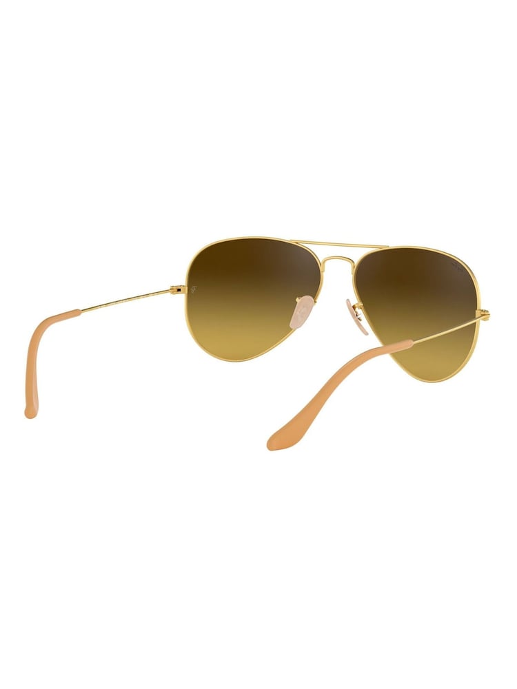 Ray-Ban Large Gold & Brown Gradient Lens Sunglasses - Image 9 of 12