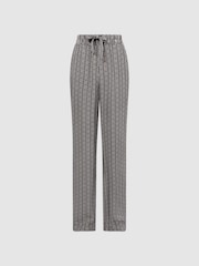 Reiss Black Sky Printed Wide Leg Trousers - Image 2 of 7