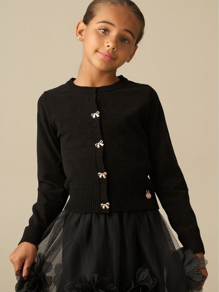 Angel & Rocket Black Bow Knitted Cardigan - Image 1 of 3