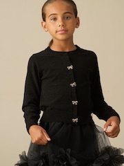 Angel & Rocket Black Bow Knitted Cardigan - Image 2 of 3