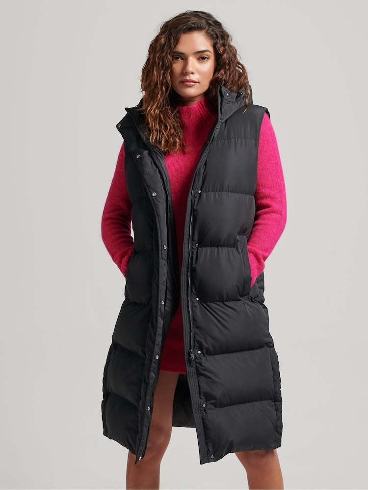 Superdry Black Touchline Padded Gilet - Image 1 of 6
