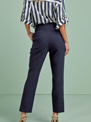 Marineblau/blau - Hose in Slim Fit mit extra hoher Taille - Bild 3 von 5