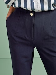 Marineblau/blau - Hose in Slim Fit mit extra hoher Taille - Bild 4 von 5