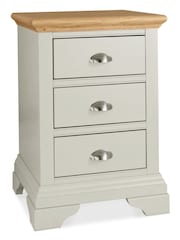 Bentley Designs Grey Oak Hampstead 3 Drawer Bedside Table - Image 1 of 2