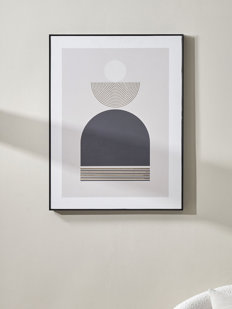 Pacific Art Deco Print With Gold Detail And Black Frame - Image 2 of 7