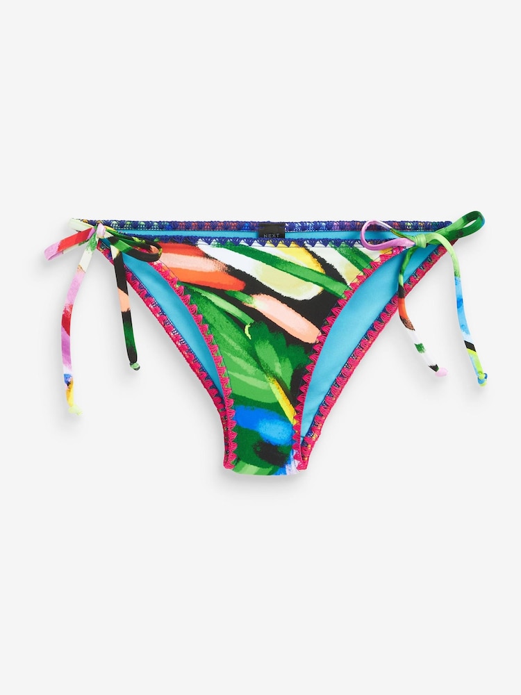 Abstract Print Tie Side Bikini Bottoms - Image 5 of 5