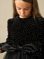 Angel & Rocket Black Elsie Velvet Tulle Dress - Image 4 of 8