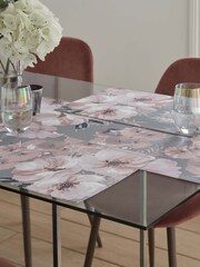 Catherine Lansfield 4 Pack Grey Dramatic Floral Wipeable 100% Cotton Placemats - Image 2 of 4
