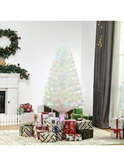 Homcom White Fibre Optic Artificial Christmas 5ft Tree - Image 2 of 5
