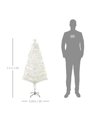 Homcom White Fibre Optic Artificial Christmas 5ft Tree - Image 5 of 5