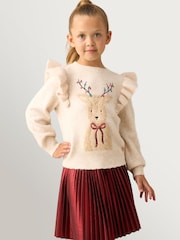 Angel & Rocket Lyla Novelty Reindeer Knitted Jumper - Image 1 of 6