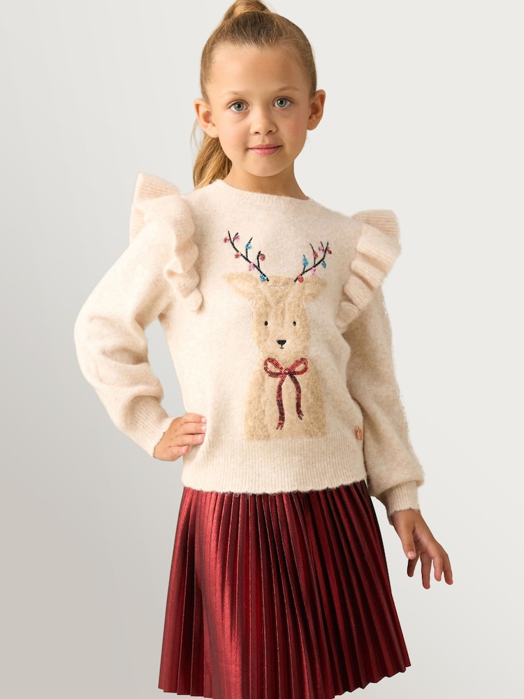 Angel & Rocket Lyla Novelty Reindeer Knitted Jumper - Image 1 of 6