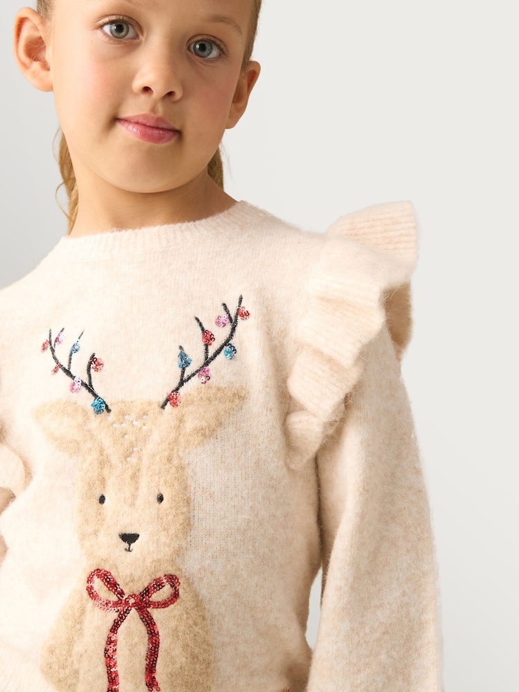 Angel & Rocket Lyla Novelty Reindeer Knitted Jumper - Image 2 of 6