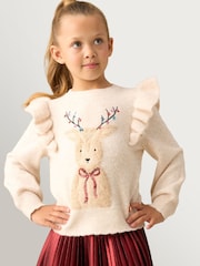 Angel & Rocket Lyla Novelty Reindeer Knitted Jumper - Image 4 of 6