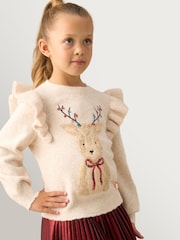 Angel & Rocket Lyla Novelty Reindeer Knitted Jumper - Image 5 of 6