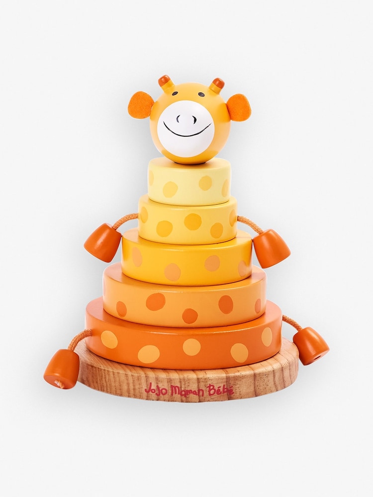 JoJo Maman Bébé Orange Giraffe Wooden Stacker - Image 2 of 5