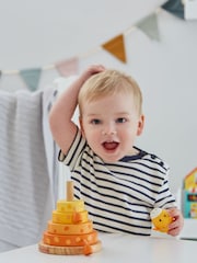 JoJo Maman Bébé Orange Giraffe Wooden Stacker - Image 5 of 5