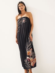 Mono-Print - Plissiertes Maxi-Schlauchkleid - Bild 1 von 7