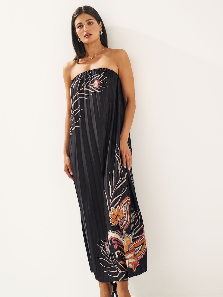 Mono-Print - Plissiertes Maxi-Schlauchkleid - Bild 1 von 7