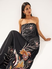 Mono-Print - Plissiertes Maxi-Schlauchkleid - Bild 4 von 7