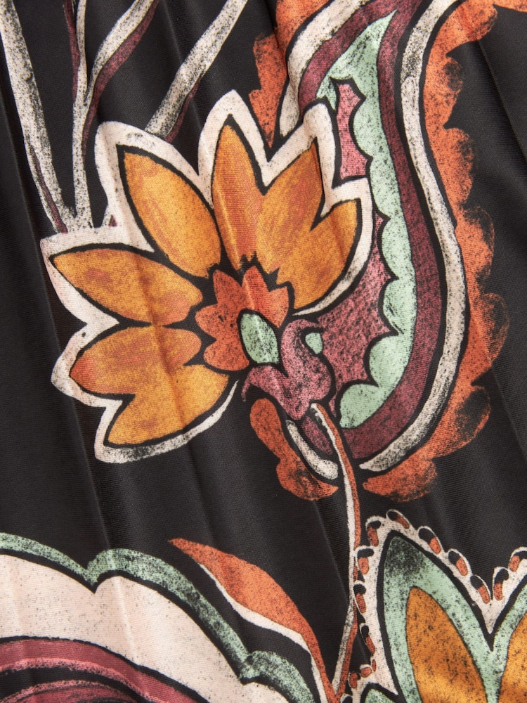 Mono-Print - Plissiertes Maxi-Schlauchkleid - Bild 7 von 7